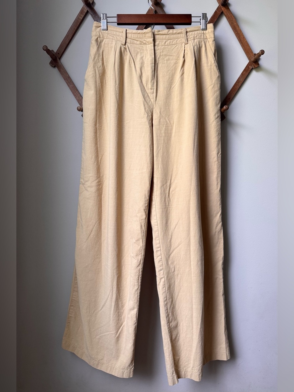 Mustard Seed Pleated Wide-Leg Linen Blend Pants Size Medium (Women’s 28)